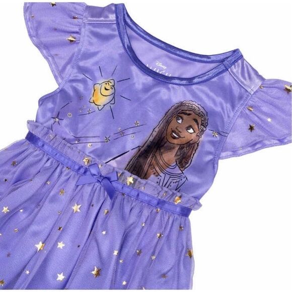 DISNEY WISH Movie Dress 3T Asha & Star Purple Fantasy Nightgown Girls Play NWT - Picture 7 of 10
